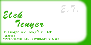 elek tenyer business card